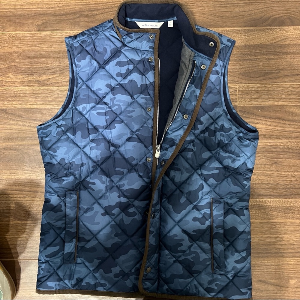 Peter Millar Navy Camo Quilted Vest